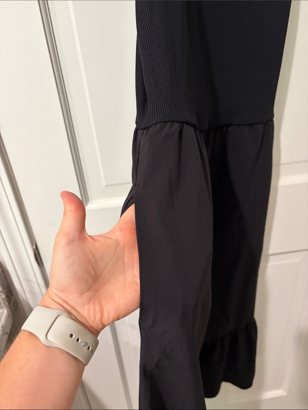 Tek Gear mixed media Black Sleeveless Tiered Midi Skirt Dress - Picture 3 of 4